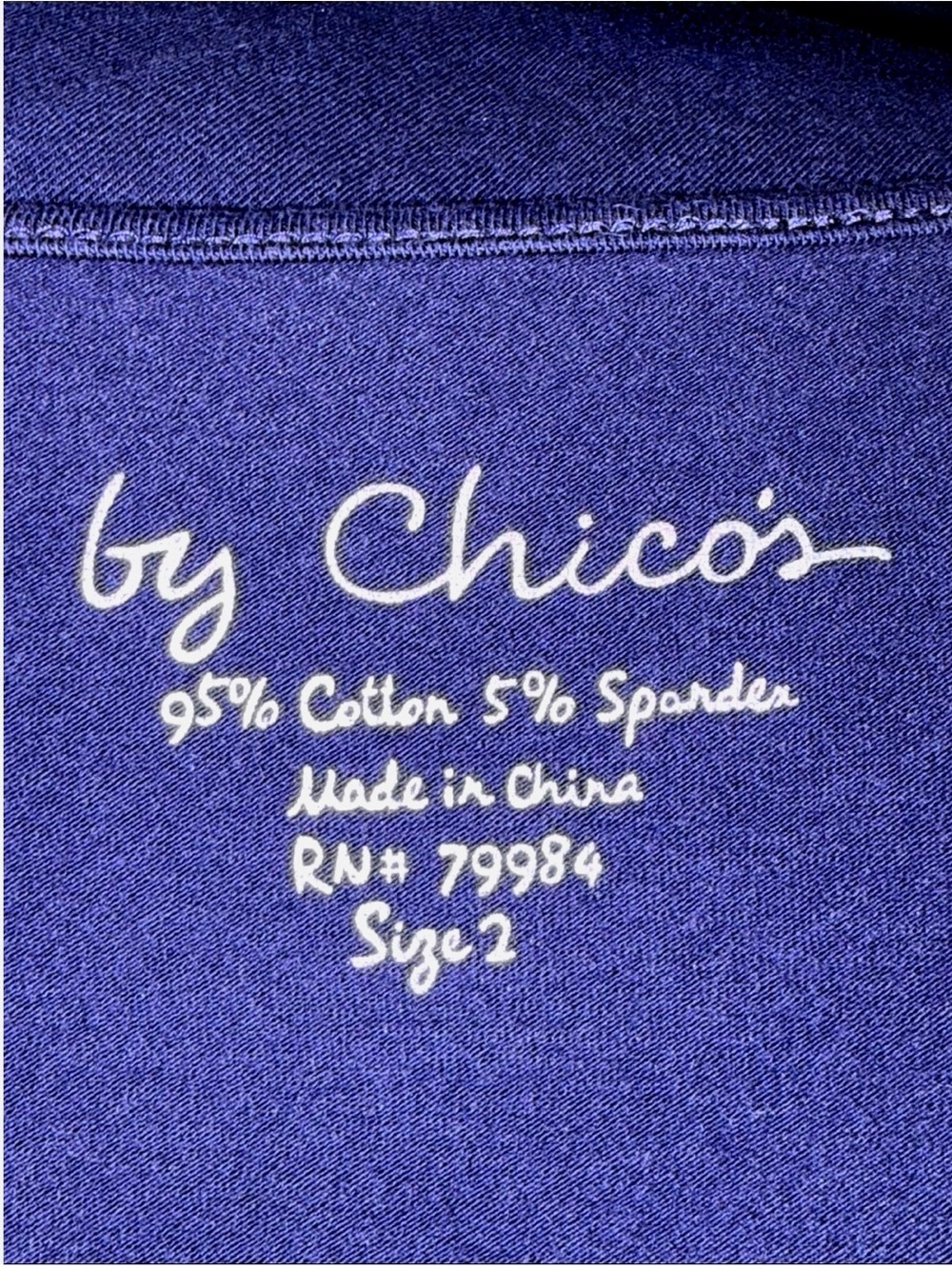 Chico’s Beaded Sequin Fish Top Blue Coastal Embroidered 3/4 Sleeve Size 2 US L - Picture 11 of 13